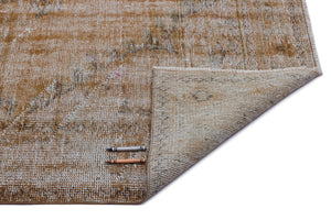 Brown Over Dyed Vintage Rug 6'2'' x 9'6'' ft 188 x 290 cm