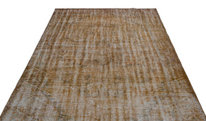 Brown Over Dyed Vintage Rug 6'2'' x 9'6'' ft 188 x 290 cm