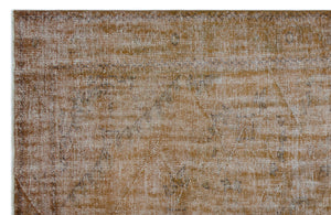 Brown Over Dyed Vintage Rug 6'2'' x 9'6'' ft 188 x 290 cm
