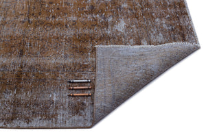Brown Over Dyed Vintage Rug 6'8'' x 10'4'' ft 202 x 315 cm
