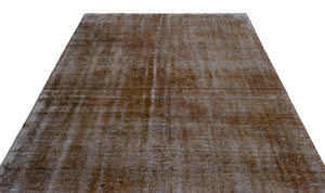 Brown Over Dyed Vintage Rug 6'8'' x 10'4'' ft 202 x 315 cm
