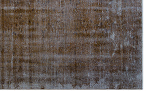 Brown Over Dyed Vintage Rug 6'8'' x 10'4'' ft 202 x 315 cm