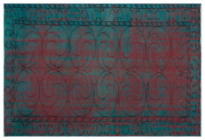 Retro Over Dyed Vintage Rug 4'8'' x 6'12'' ft 142 x 213 cm