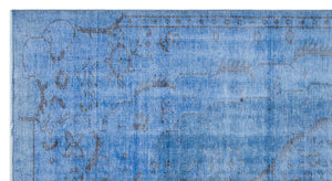 Blue Over Dyed Vintage Rug 4'6'' x 8'4'' ft 138 x 253 cm