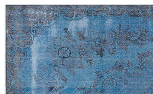 Blue Over Dyed Vintage Rug 5'8'' x 9'7'' ft 173 x 291 cm