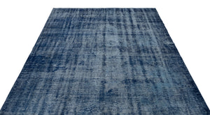 Blue Over Dyed Vintage Rug 6'2'' x 8'10'' ft 188 x 270 cm