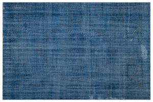 Blue Over Dyed Vintage Rug 6'3'' x 9'5'' ft 190 x 287 cm