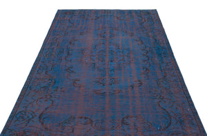 Blue Over Dyed Vintage Rug 4'11'' x 7'10'' ft 149 x 240 cm
