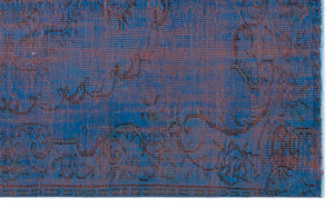 Blue Over Dyed Vintage Rug 4'11'' x 7'10'' ft 149 x 240 cm