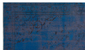 Blue Over Dyed Vintage Rug 5'5'' x 9'3'' ft 166 x 281 cm