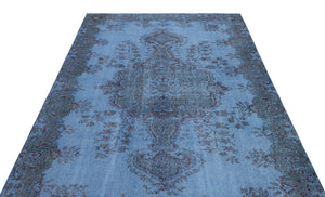 Blue Over Dyed Vintage Rug 5'6'' x 9'0'' ft 168 x 275 cm