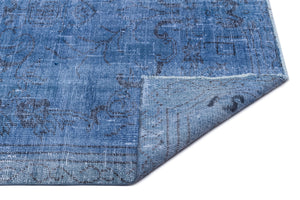 Blue Over Dyed Vintage Rug 5'3'' x 8'10'' ft 161 x 270 cm