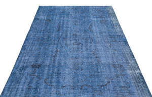 Blue Over Dyed Vintage Rug 5'3'' x 8'10'' ft 161 x 270 cm