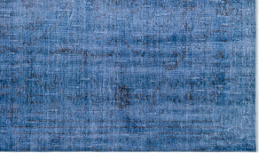 Blue Over Dyed Vintage Rug 5'3'' x 8'10'' ft 161 x 270 cm
