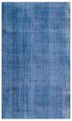Blue Over Dyed Vintage Rug 5'3'' x 8'10'' ft 161 x 270 cm