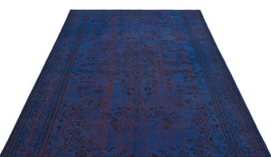 Blue Over Dyed Vintage Rug 5'10'' x 9'8'' ft 179 x 294 cm