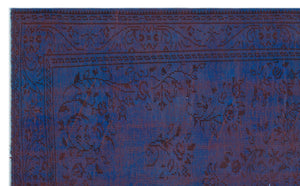 Blue Over Dyed Vintage Rug 5'10'' x 9'8'' ft 179 x 294 cm