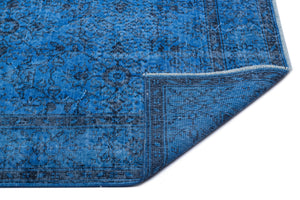 Blue Over Dyed Vintage Rug 5'10'' x 9'5'' ft 178 x 288 cm