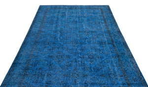 Blue Over Dyed Vintage Rug 5'10'' x 9'5'' ft 178 x 288 cm