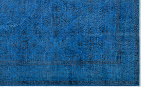 Blue Over Dyed Vintage Rug 5'10'' x 9'5'' ft 178 x 288 cm