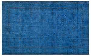 Blue Over Dyed Vintage Rug 5'10'' x 9'5'' ft 178 x 288 cm