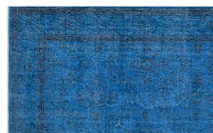 Blue Over Dyed Vintage Rug 5'10'' x 9'5'' ft 178 x 288 cm