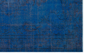 Blue Over Dyed Vintage Rug 5'6'' x 8'10'' ft 167 x 270 cm