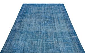 Blue Over Dyed Vintage Rug 5'7'' x 8'10'' ft 169 x 270 cm