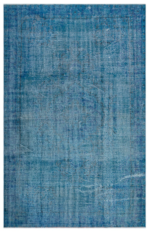 Blue Over Dyed Vintage Rug 5'7'' x 8'10'' ft 169 x 270 cm