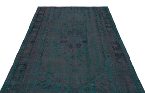 Blue Over Dyed Vintage Rug 5'2'' x 8'6'' ft 157 x 260 cm