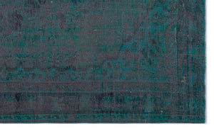 Blue Over Dyed Vintage Rug 5'2'' x 8'6'' ft 157 x 260 cm