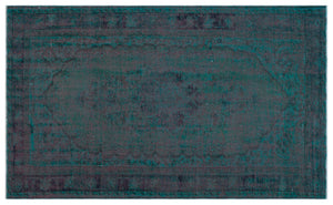 Blue Over Dyed Vintage Rug 5'2'' x 8'6'' ft 157 x 260 cm