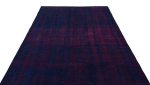 Blue Over Dyed Vintage Rug 5'11'' x 8'10'' ft 180 x 270 cm