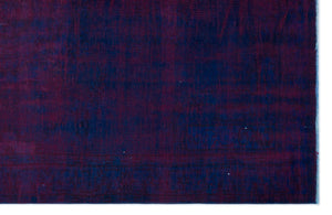 Blue Over Dyed Vintage Rug 5'11'' x 8'10'' ft 180 x 270 cm