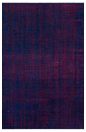 Blue Over Dyed Vintage Rug 5'11'' x 8'10'' ft 180 x 270 cm