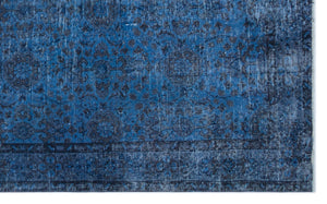 Blue Over Dyed Vintage Rug 5'3'' x 8'8'' ft 161 x 264 cm