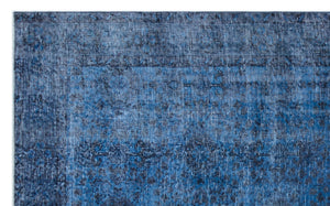 Blue Over Dyed Vintage Rug 5'3'' x 8'8'' ft 161 x 264 cm