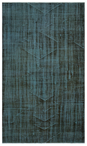 Turquoise Over Dyed Vintage Rug 5'10'' x 9'10'' ft 179 x 300 cm
