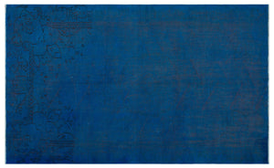 Blue Over Dyed Vintage Rug 5'3'' x 8'8'' ft 160 x 264 cm