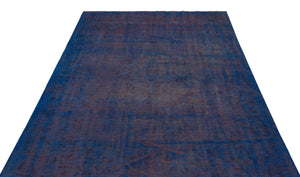 Blue Over Dyed Vintage Rug 5'6'' x 8'2'' ft 168 x 250 cm
