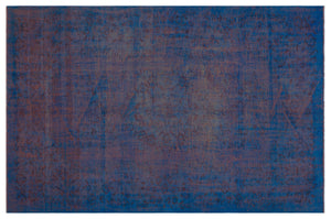 Blue Over Dyed Vintage Rug 5'6'' x 8'2'' ft 168 x 250 cm