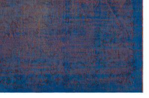 Blue Over Dyed Vintage Rug 5'6'' x 8'2'' ft 168 x 250 cm