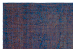 Blue Over Dyed Vintage Rug 5'6'' x 8'2'' ft 168 x 250 cm