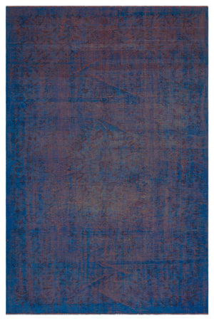 Blue Over Dyed Vintage Rug 5'6'' x 8'2'' ft 168 x 250 cm