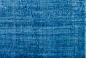 Blue Over Dyed Vintage Rug 6'6'' x 9'5'' ft 197 x 286 cm