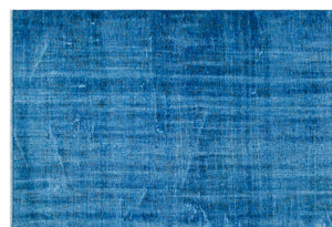 Blue Over Dyed Vintage Rug 6'6'' x 9'5'' ft 197 x 286 cm