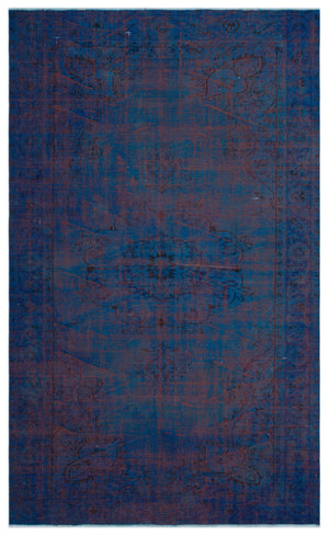 Blue Over Dyed Vintage Rug 5'10'' x 9'9'' ft 178 x 297 cm