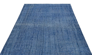 Blue Over Dyed Vintage Rug 5'9'' x 9'8'' ft 175 x 294 cm