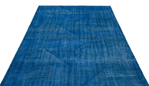 Blue Over Dyed Vintage Rug 5'11'' x 9'5'' ft 180 x 287 cm