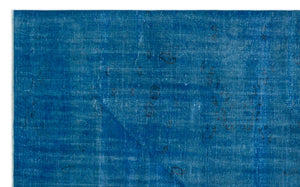 Blue Over Dyed Vintage Rug 5'11'' x 9'5'' ft 180 x 287 cm
